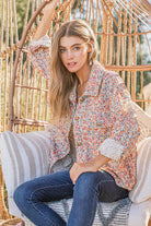 And The Why Multicolor Twill Long Sleeve Button-Down Shacket