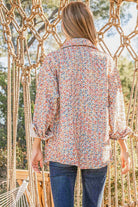 And The Why Multicolor Twill Long Sleeve Button-Down Shacket