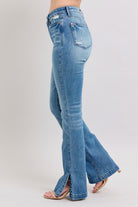 Judy Blue High Wasited Tummy Control Vintage Wash Side Slit Slim Boot Jeans