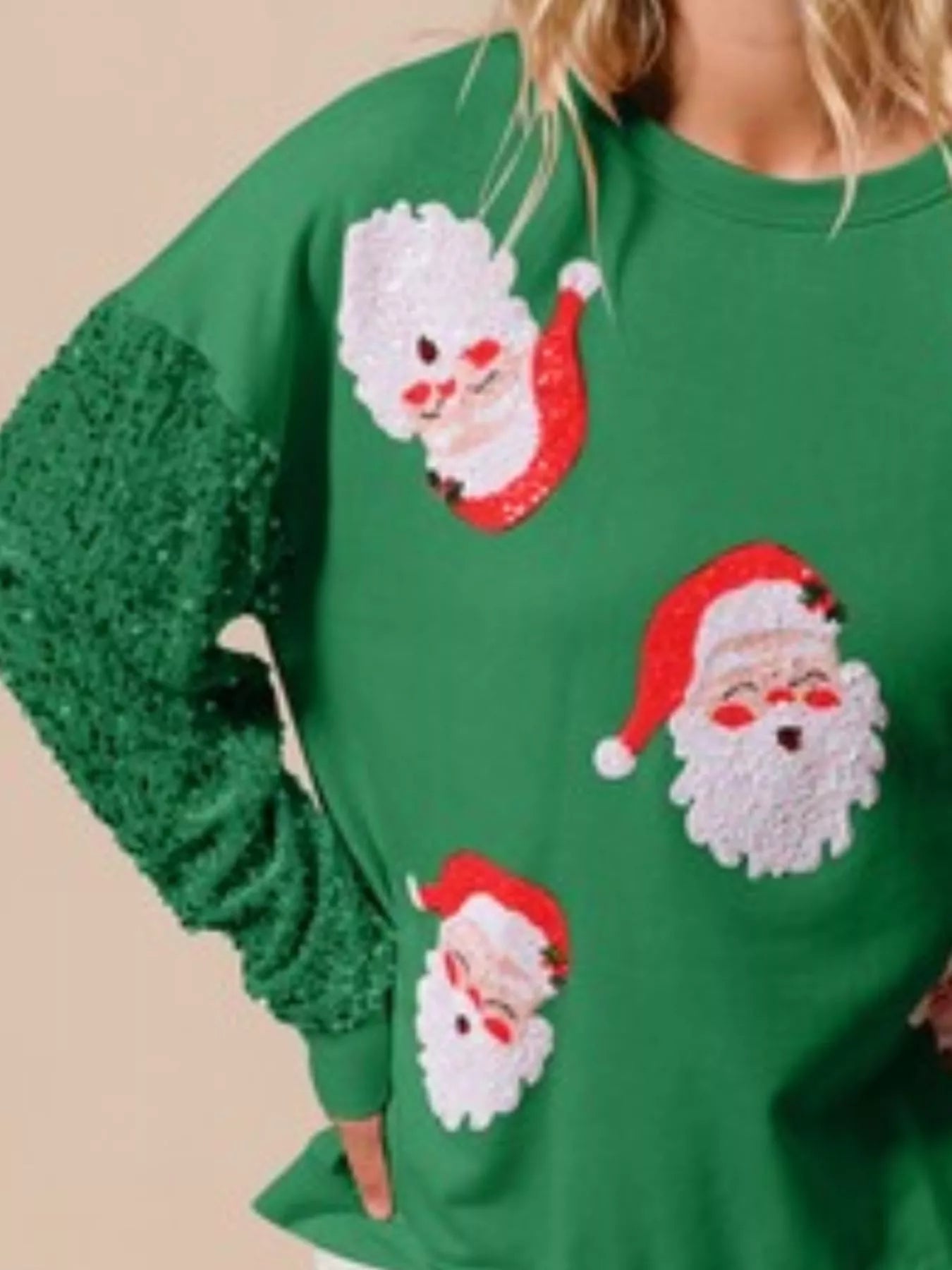 Preorder: Christmas Theme Sequin Long Sleeve Sweatshirt