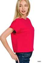 Zenana Ruby Premium Cotton Relaxed Crop Tee