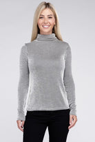 Zenana Ribbed Turtle Neck Long Sleeve Top