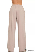 Zenana Ash Mocha Fleece Sweatpant with Pockets