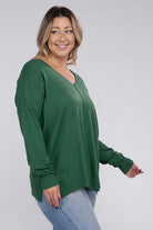 Zenana Plus Garment Dyed Front Seam Sweater ZENANA