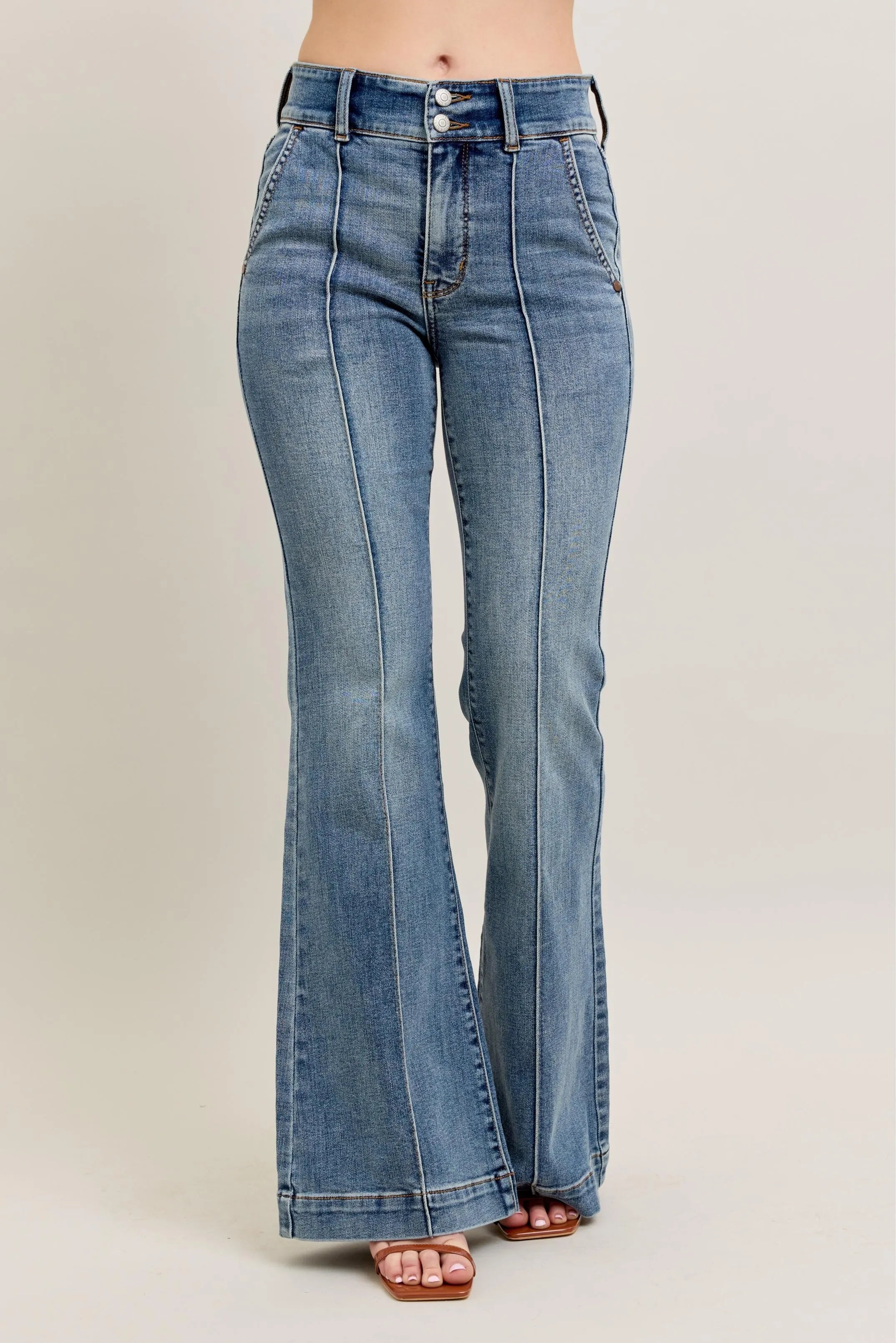 Judy Blue High-Waist Flare Denim Jeans with Front Seam Detail MD