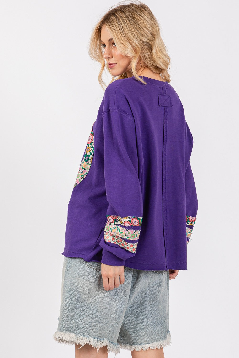 SAGE+FIG Peace Applique Patch Long Sleeve Top Trendsi