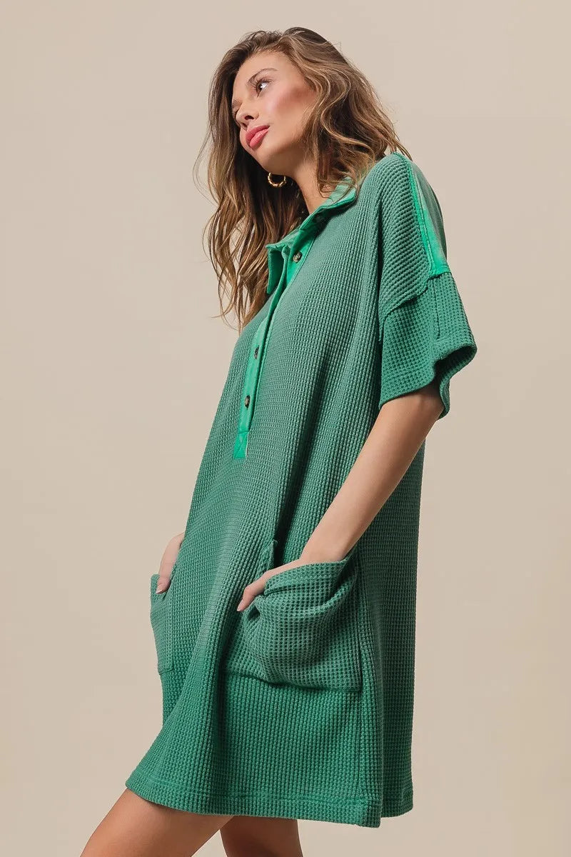 BiBi Jade Dip Dye Mineral Washed Texted Knitted Dress