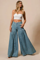 BiBi Denim Pleated Detail Wide Jeans