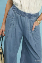 Umgee Stone Washed Wide Leg Pants