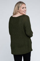 eesome Plus Size Crew Neck Knit Sweater Shirts & Tops