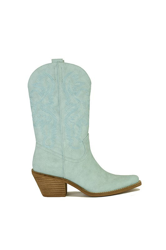 ADELA-05-WESTERN BOOTS TURQUOISE Let's See Style
