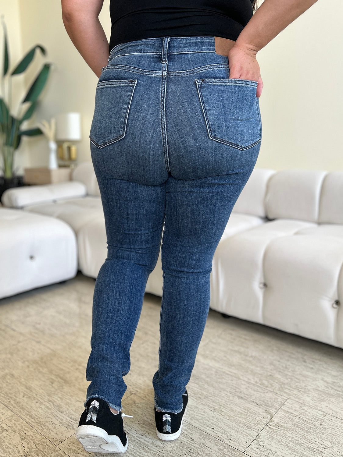 Judy Blue High Waist Distressed Skinny Jeans Trendsi