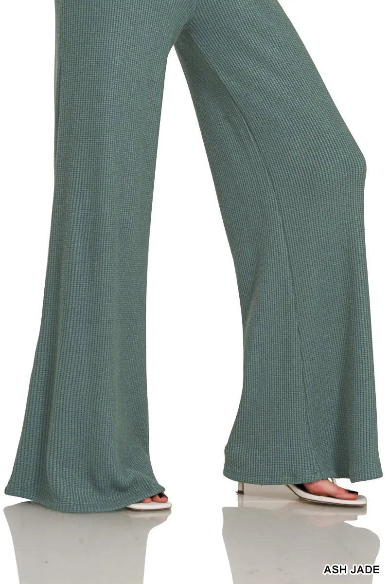 Zenana Ash Jade Mock Neck Top and Pants Sweater Set