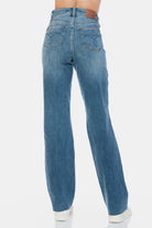 Judy Blue Tummy Control Cut Raw Hem Straight Jeans Jeans