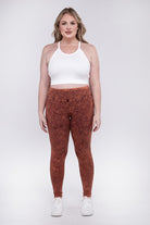 Zenana Plus Size Mineral Wash Yoga Leggings ZENANA