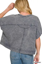 Zenana Acid Washed Round Neck Short Sleeve Oversized T-Shirt