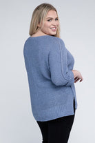 eesome Plus Size Crew Neck Knit Sweater eesome