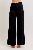 Judy Black Blue High-Waisted Wide Leg Jeans BK
