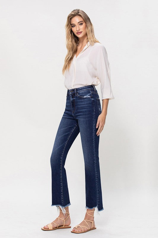 High Rise Distressed Hem Kick Flare Jeans VERVET by Flying Monkey