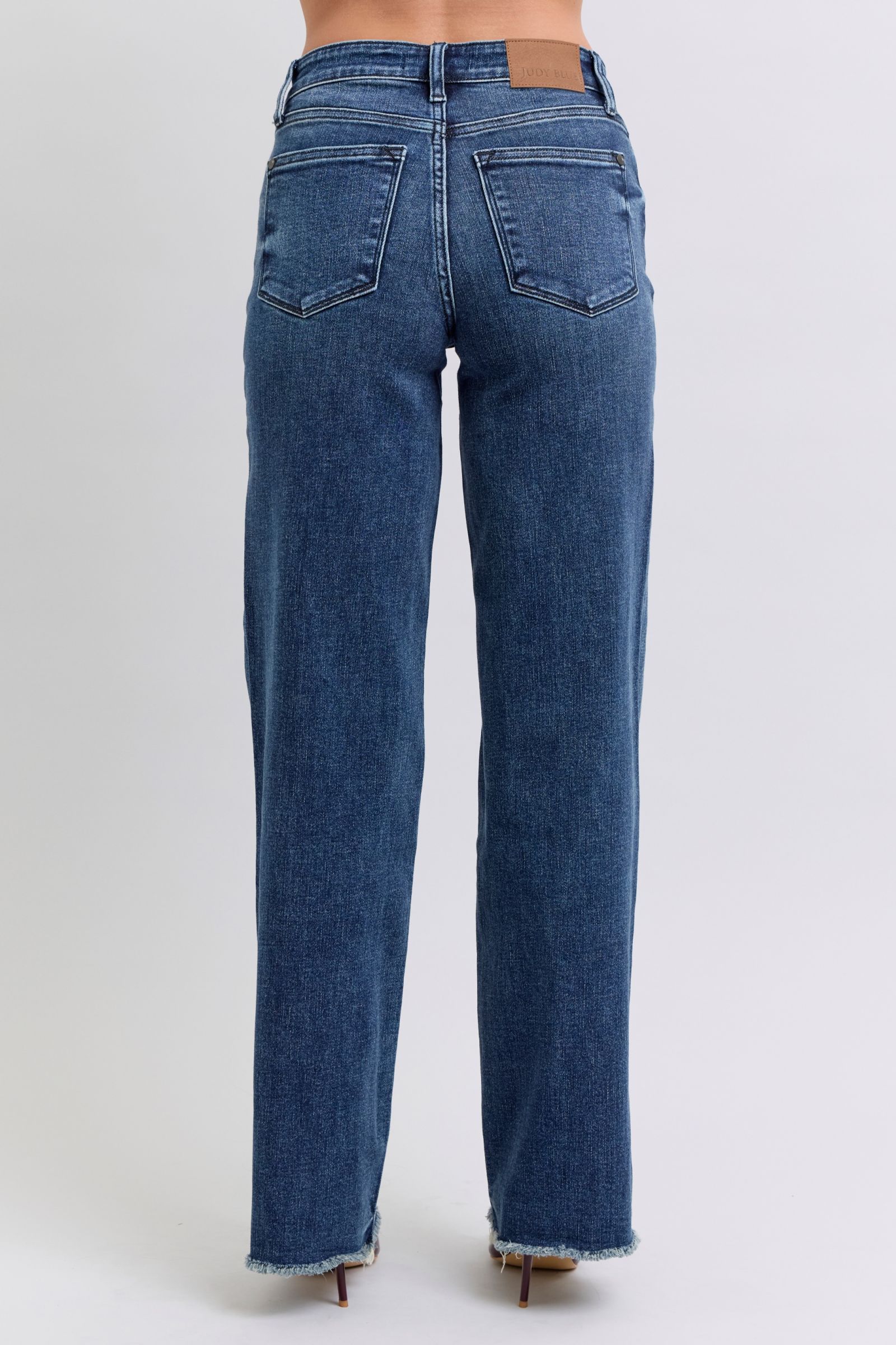 Judy Blue Raw Hem Mid Rise Jeans w/ Tint Jeans