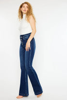Kancan Button Fly High Rise Flare Jeans