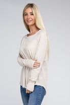 Zenana Cotton Raglan Sleeve Thumbhole Top ZENANA