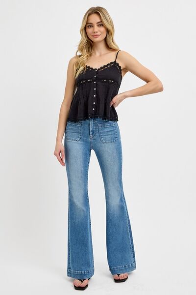 RISEN Front Patch Pocket Flare Jeans