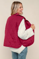 Haptics Dark Red Quilted Puffer Vest Jacket with Full Lining