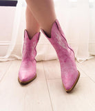 Naughty Monkey Bowie Metallic Boot in Pink Shoes