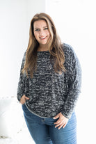 White Birch Salt & Pepper Long Sleeve Dolman