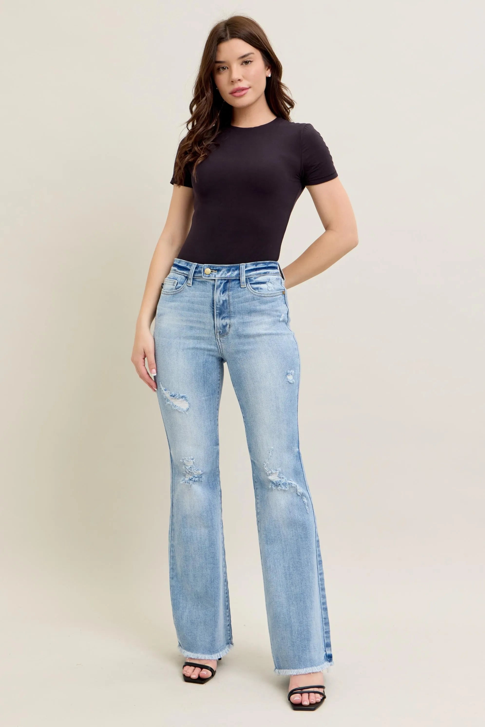 Judy Blue High Waisted Flare Jeans W/ Shield Pockets
