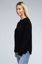 Zenana Raglan Chenille Long Sleeve Sweater ZENANA