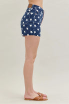 Judy Blue High Waist Americana Flag Fray Hem Shorts