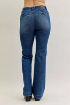 Judy Blue Dark Wash Mid Rise Bootcut Jeans with Welt Pockets