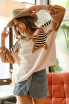 BiBi Star Patchwork Mixed Long Sleeve Top