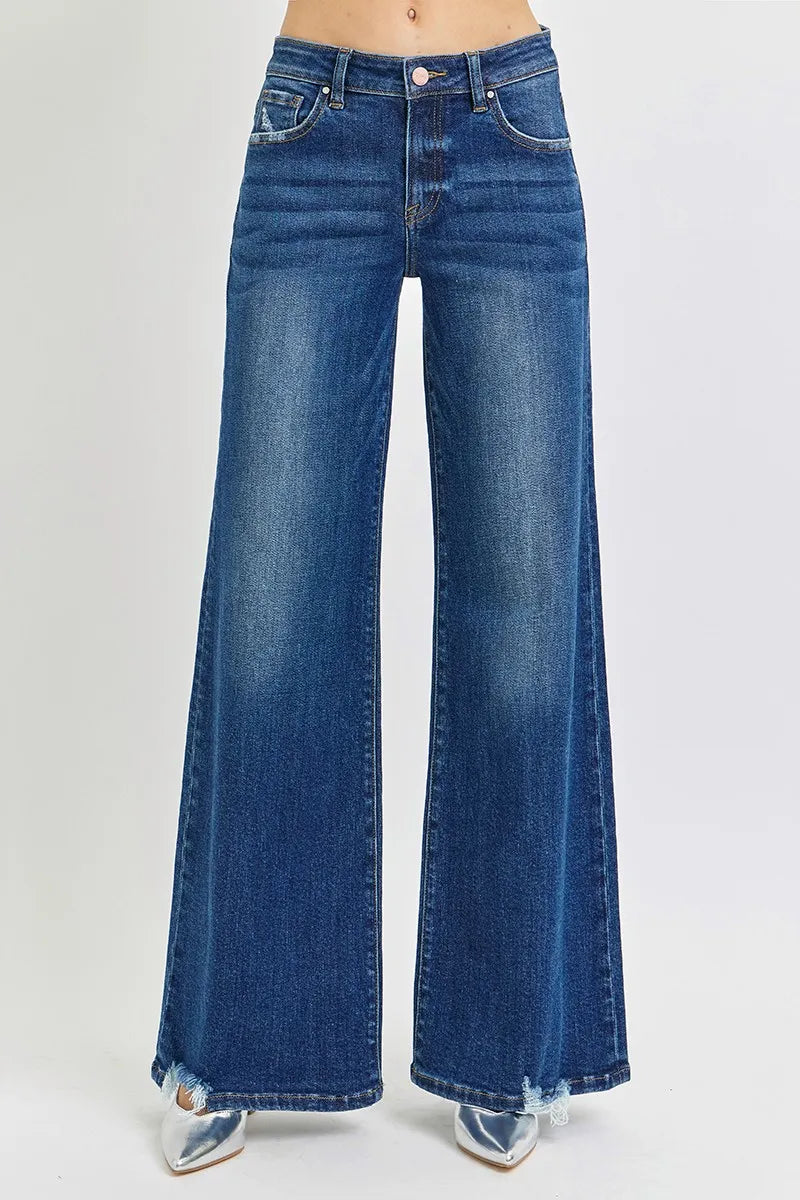 RISEN Mid Rise Wide Jeans