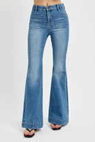 RISEN Front Patch Pocket Flare Jeans