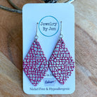 Lora: Pink Metallic Crackle Earrings Ruby Idol Apparel