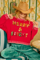 BiB Redi Christmas Theme Sequin Lattering Sweater