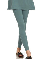 Zenana Ash Jade Cotton Round Neck Top & Legging Set