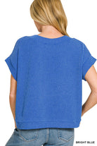 Zenana Bright Raised Rib Cap Sleeve Top