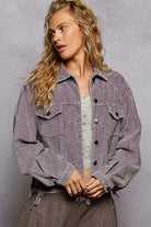 POL Button Down Corduroy Trucker Jacket Lilac