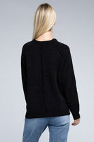 Zenana Raglan Chenille Long Sleeve Sweater ZENANA