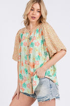 SAGE+FIG Button Down Bubble Sleeves Shirt