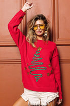 BiBi Sequin Star Tinsel Christmas Sweater