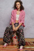 POL Floral Pattern Open Front Cardigan