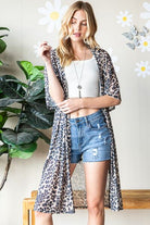 Heimish Taupe Leopard Open Front Cardigan