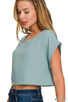 Zenana Black Heavy Woven Span Crop Tee & Skirt Set