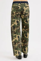RISEN Camouflage Mid Rise Straight Wide Leg Jeans
