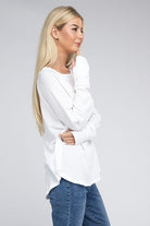 Zenana Cotton Raglan Sleeve Thumbhole Top ZENANA